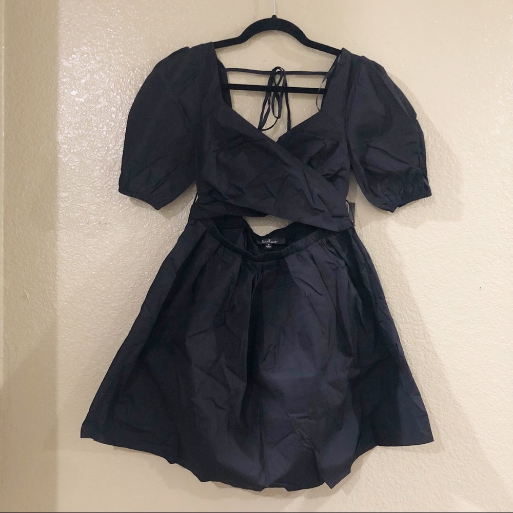 Lulus Crisscross Black Puff Sleeve Backless Dress - Picture 6 of 12